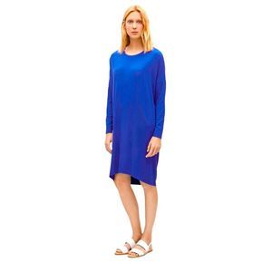 COS Smooth Jersey Cobalt Royal Blue Dress with Silk Back Panel Size M